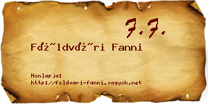 Földvári Fanni névjegykártya