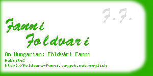 fanni foldvari business card